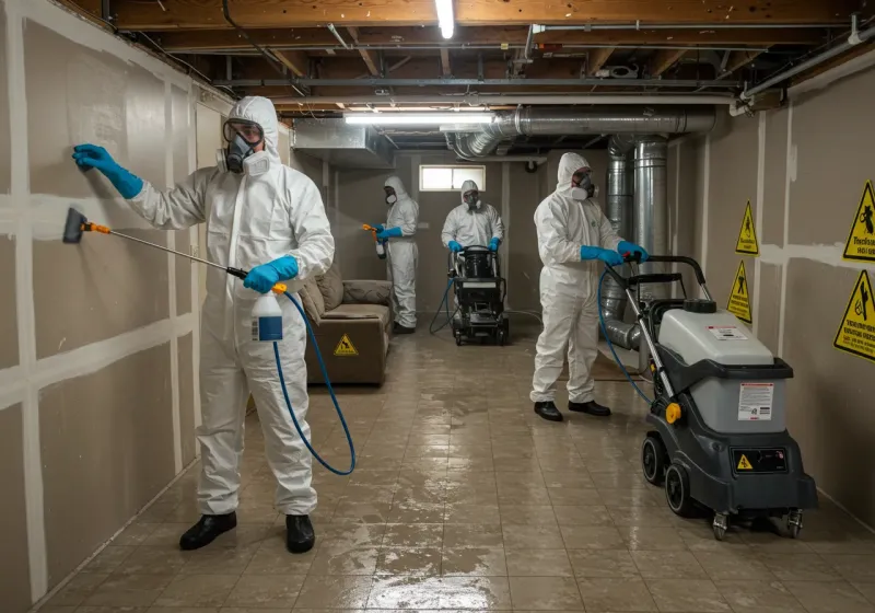 Basement Moisture Removal and Structural Drying process in Wisconsin Rapids, WI